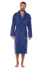Medvilninis Chalatas Cotton Long 2450 Navy - Chalatai Vyrams