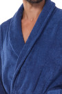 Medvilninis Chalatas Cotton Long 2450 Navy - Chalatai Vyrams